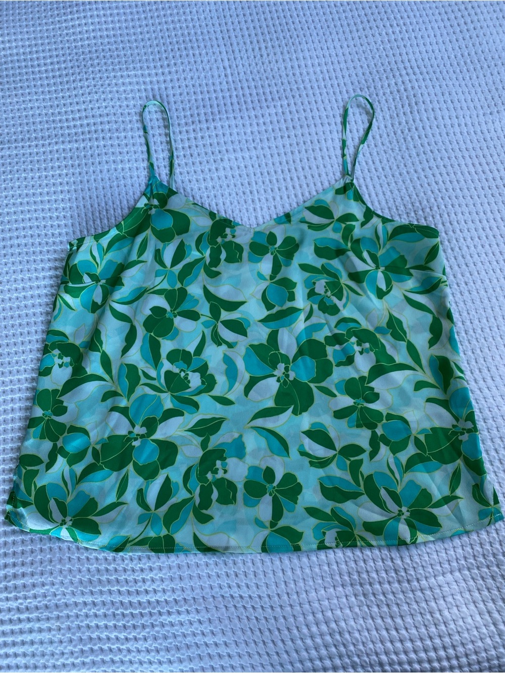 Halogen Green Floral Spaghetti Strap Camisole